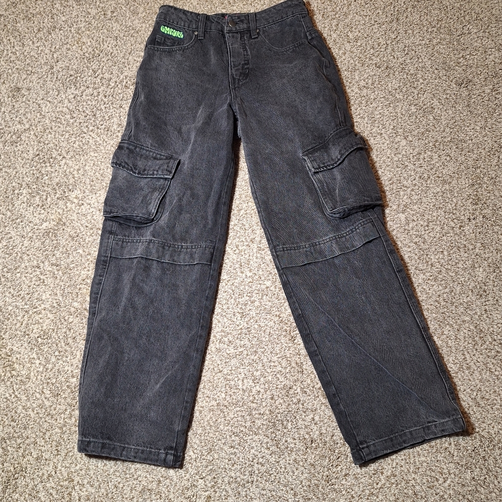 Empyre Cargo Pants Women’s Size 2 Black Denim Jeans Work Baggy Skate Streetwear